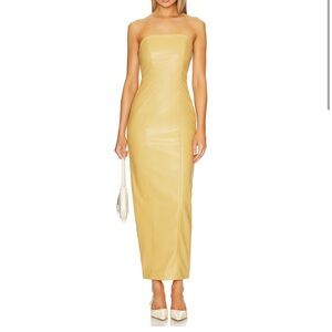Camila Coelho Strapless Mustard Dress